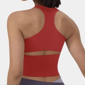 Halara Red Racerback Cut Out Yoga Top